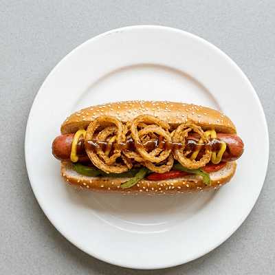 Hotdog With Fried Onion 