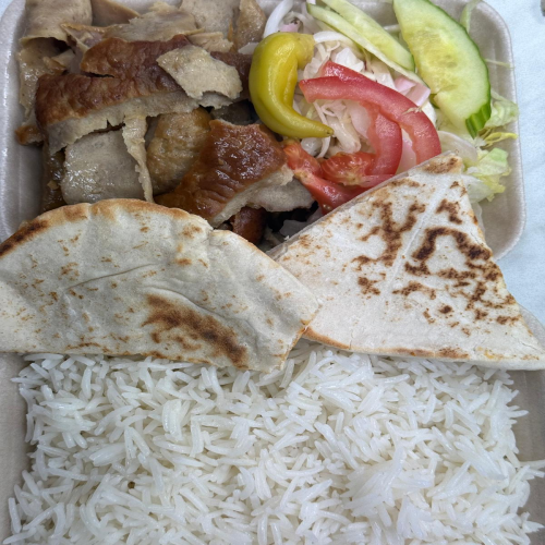Lamb Doner, Rice, Salad & Pitta Bread 